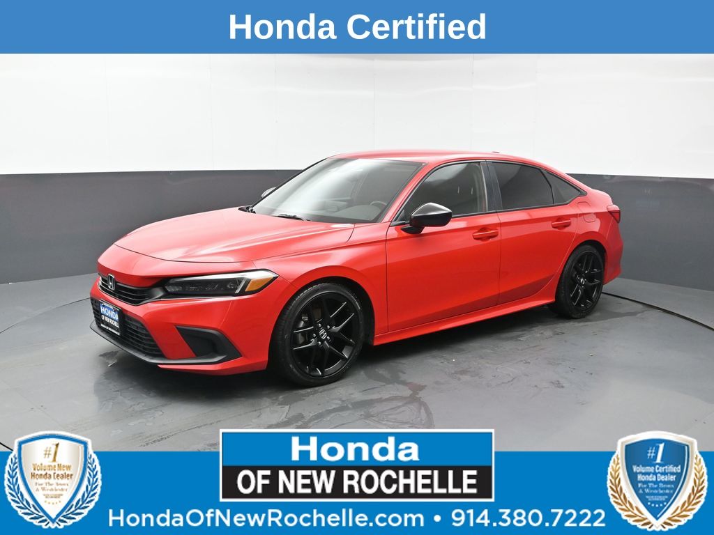 Rallye Red 2023 Honda Civic Sedan Front-Wheel Drive Continuously Variable Transmission