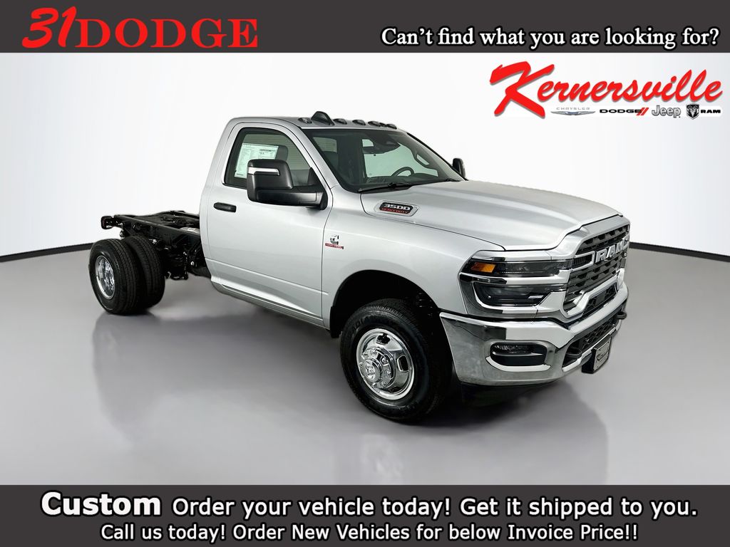 Silver 2026 RAM 3500 Chassis Pickup Truck Four-Wheel Drive Automatic