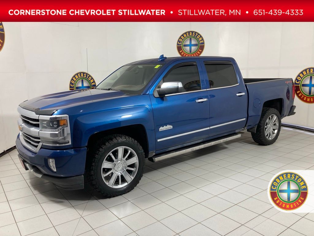Deep Ocean Blue Metallic 2018 Chevrolet Silverado 1500 High Country Crew Cab 4WD Pickup Truck Four-Wheel Drive 8-Speed Automatic Overdrive