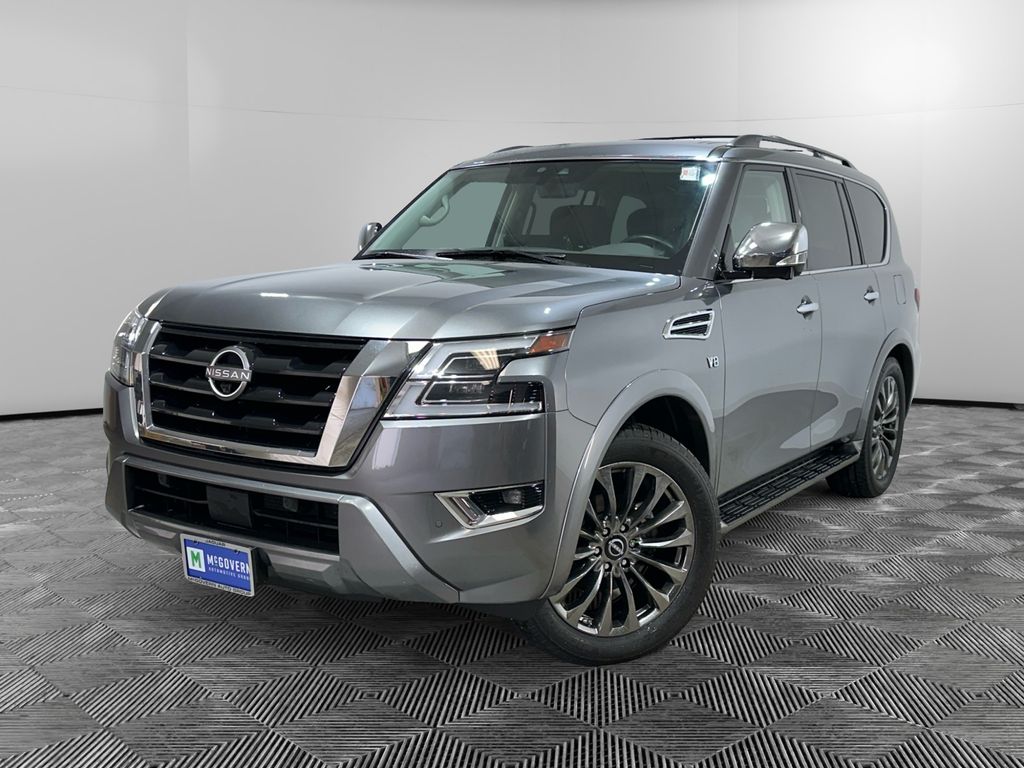 Gray (Gun Metallic) 2021 Nissan Armada Platinum 4WD SUV / Crossover Four-Wheel Drive 7-Speed Automatic