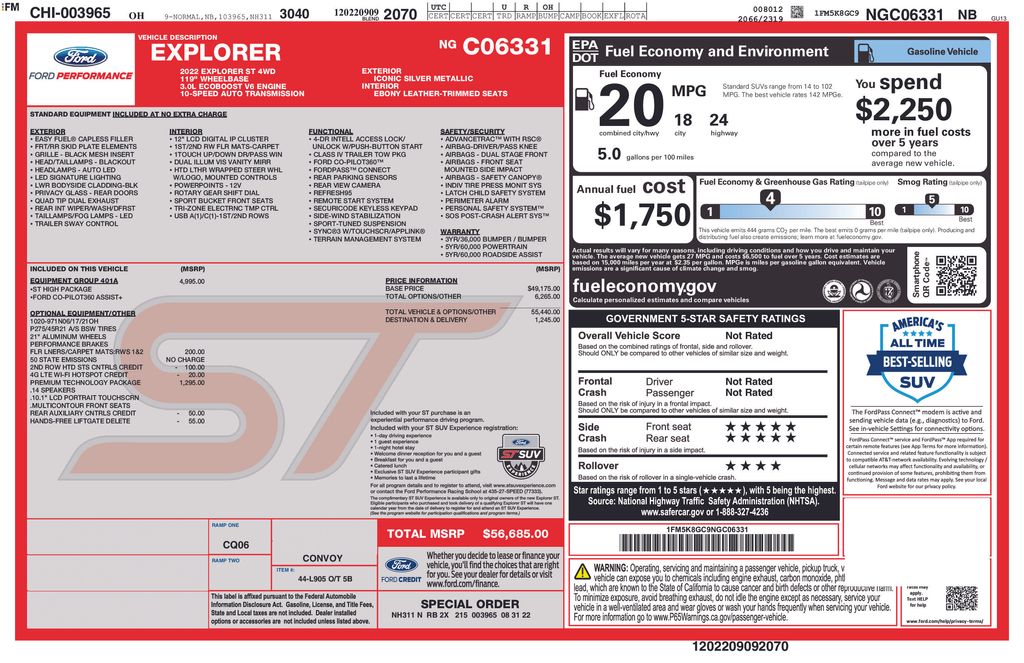 used 2022 Ford Explorer car, priced at $35,200