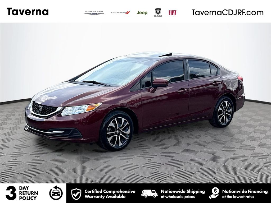 Red (Burgundy) 2015 Honda Civic Sedan Front-Wheel Drive Continuously Variable Transmission