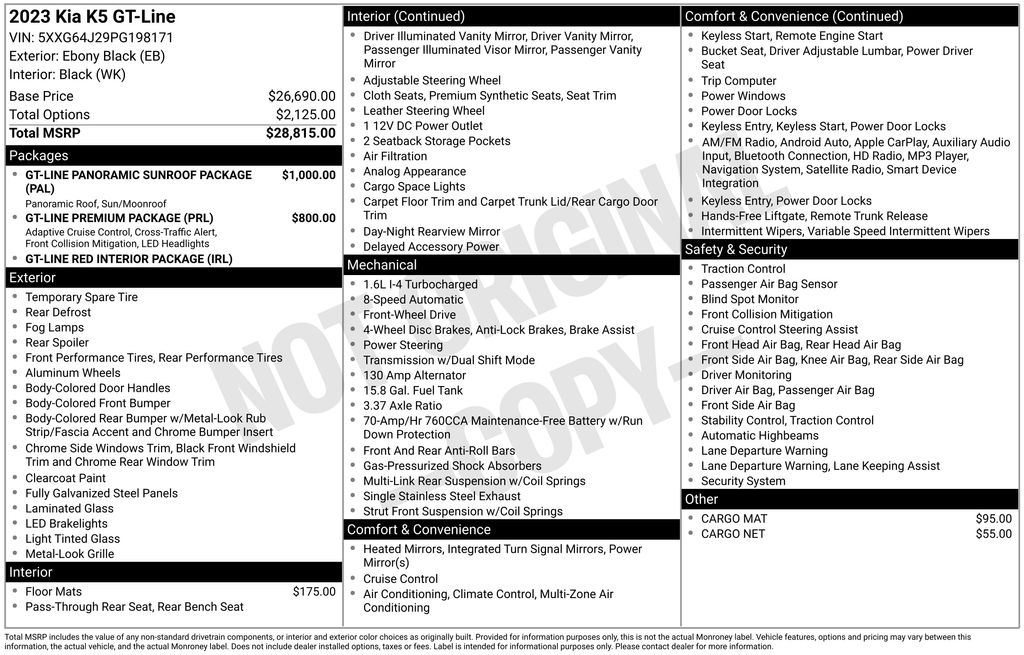 Used Car 2023 Kia K5  Gt-line For Sale Under $30,000 In Austin, Texas
