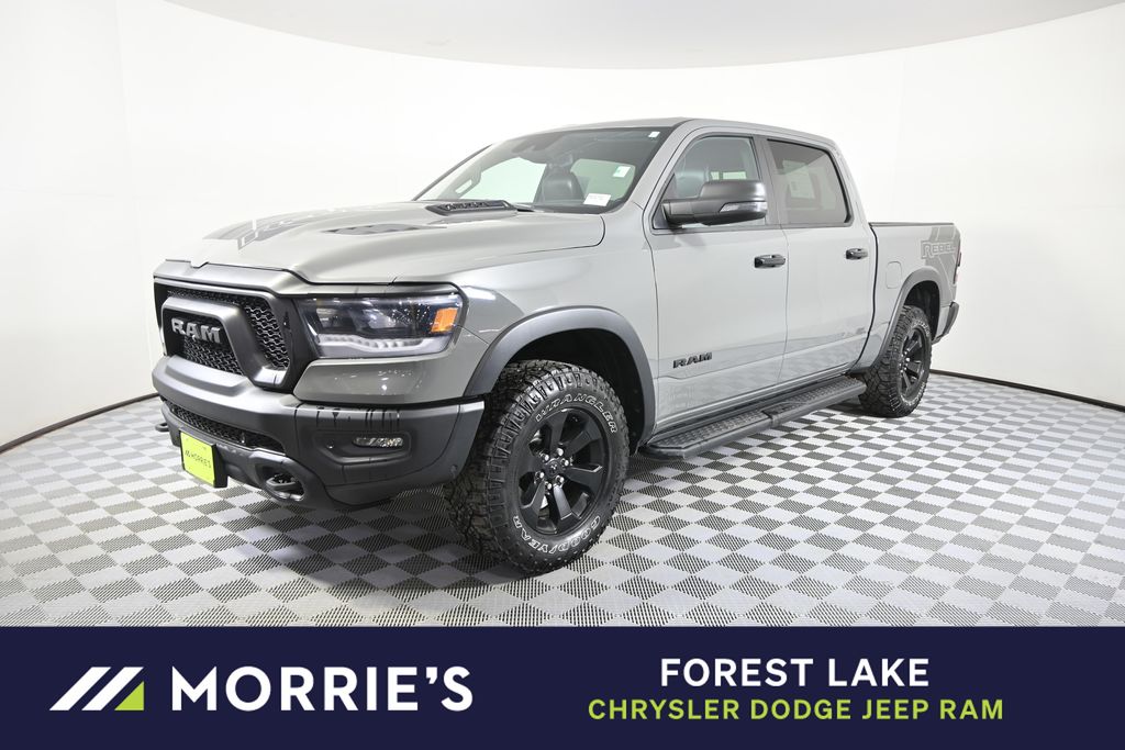 Ceramic Gray Clearcoat 2023 RAM 1500 Rebel Crew Cab 4WD Pickup Truck Four-Wheel Drive 8-Speed Automatic