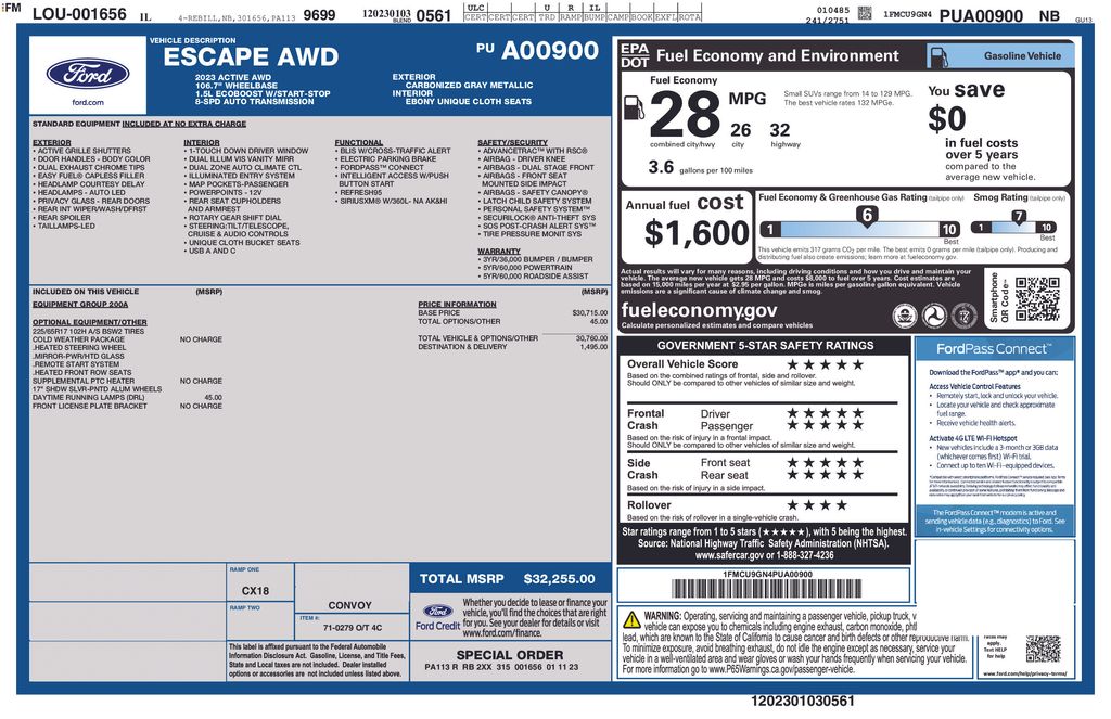 2023 Ford Escape Active Gray at Rafferty Subaru