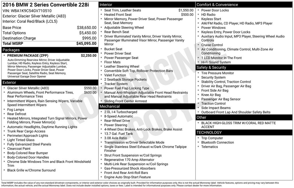 used 2016 BMW 2-Series car, priced at $14,700