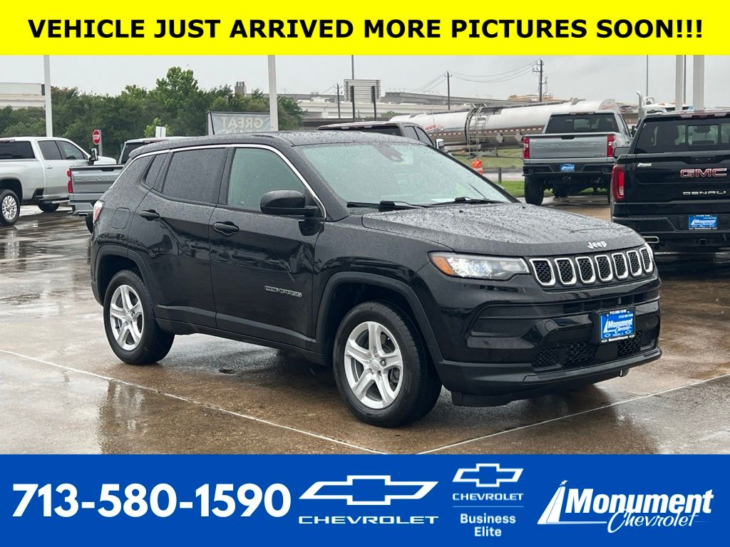 Diamond Black Crystal Pearlcoat 2023 Jeep Compass Sport 4WD SUV / Crossover Four-Wheel Drive 8-Speed Automatic