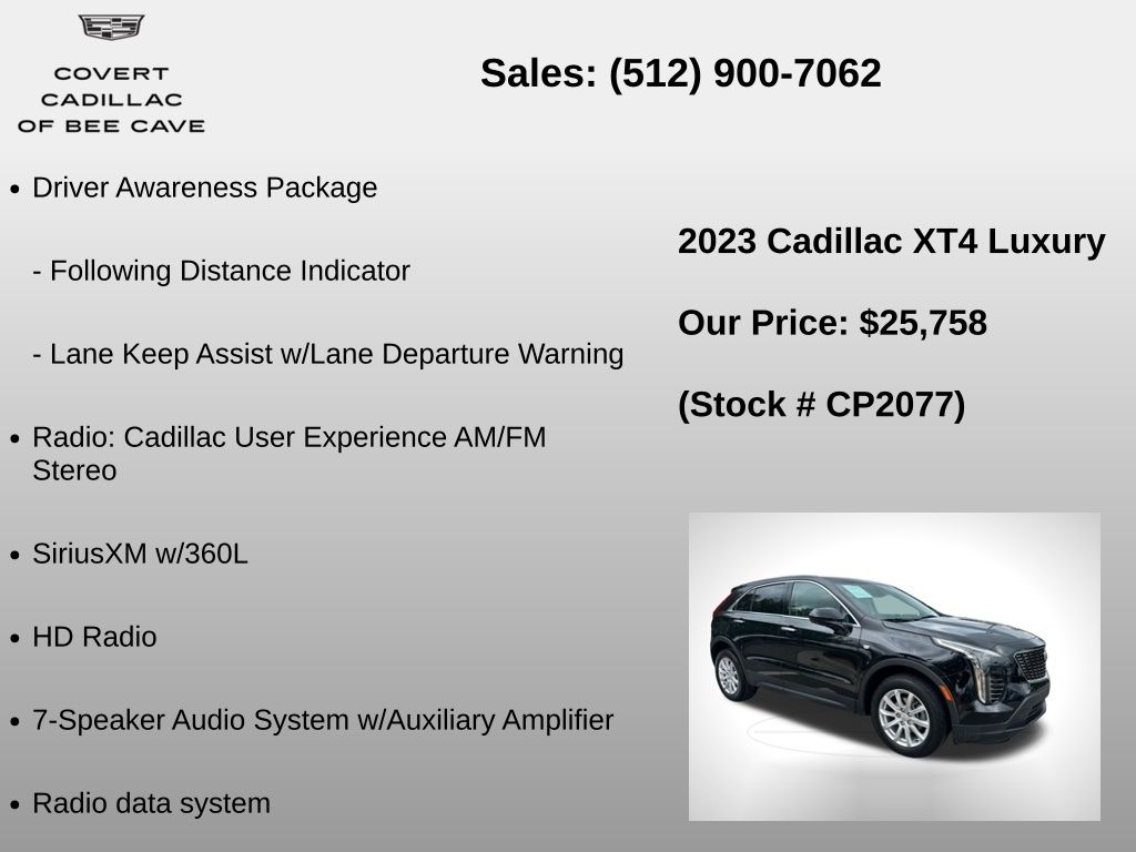 Used Car 2023 Cadillac Xt4  Luxury For Sale Under $30,000 In Austin, Texas