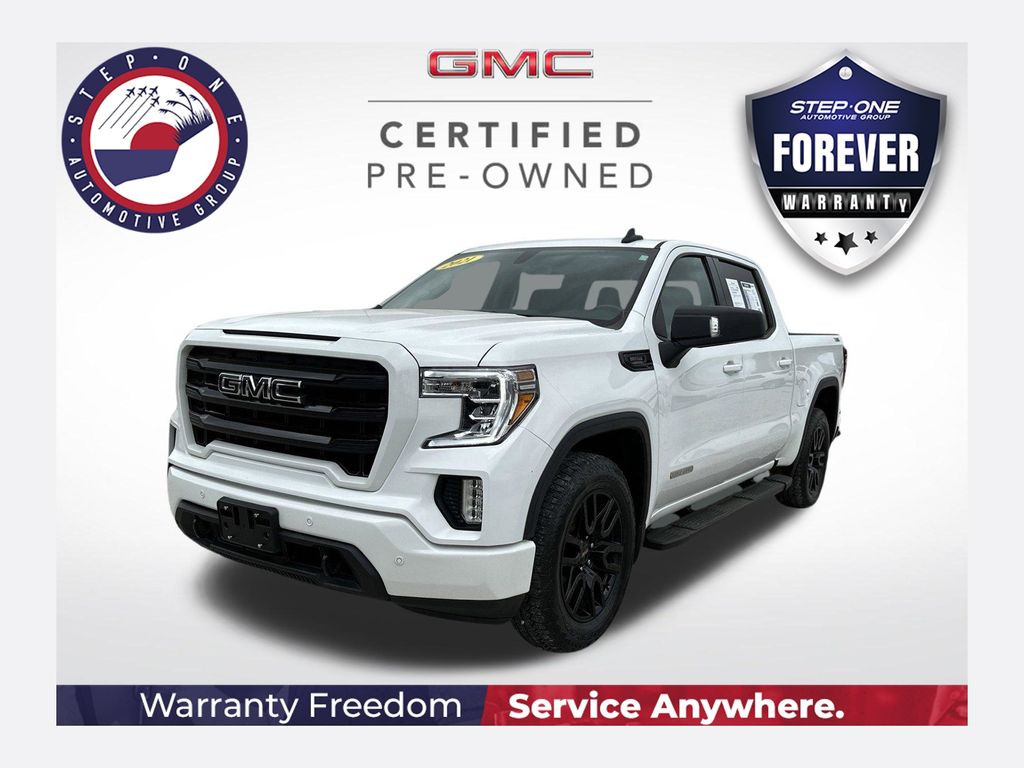 Summit White 2021 GMC Sierra 1500 Elevation Crew Cab 4WD Pickup Truck Four-Wheel Drive Automatic