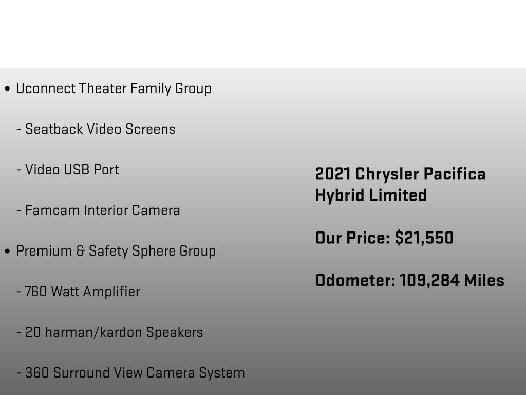 2021 Chrysler Pacifica Hybrid Limited White at Phil Fitts Ford