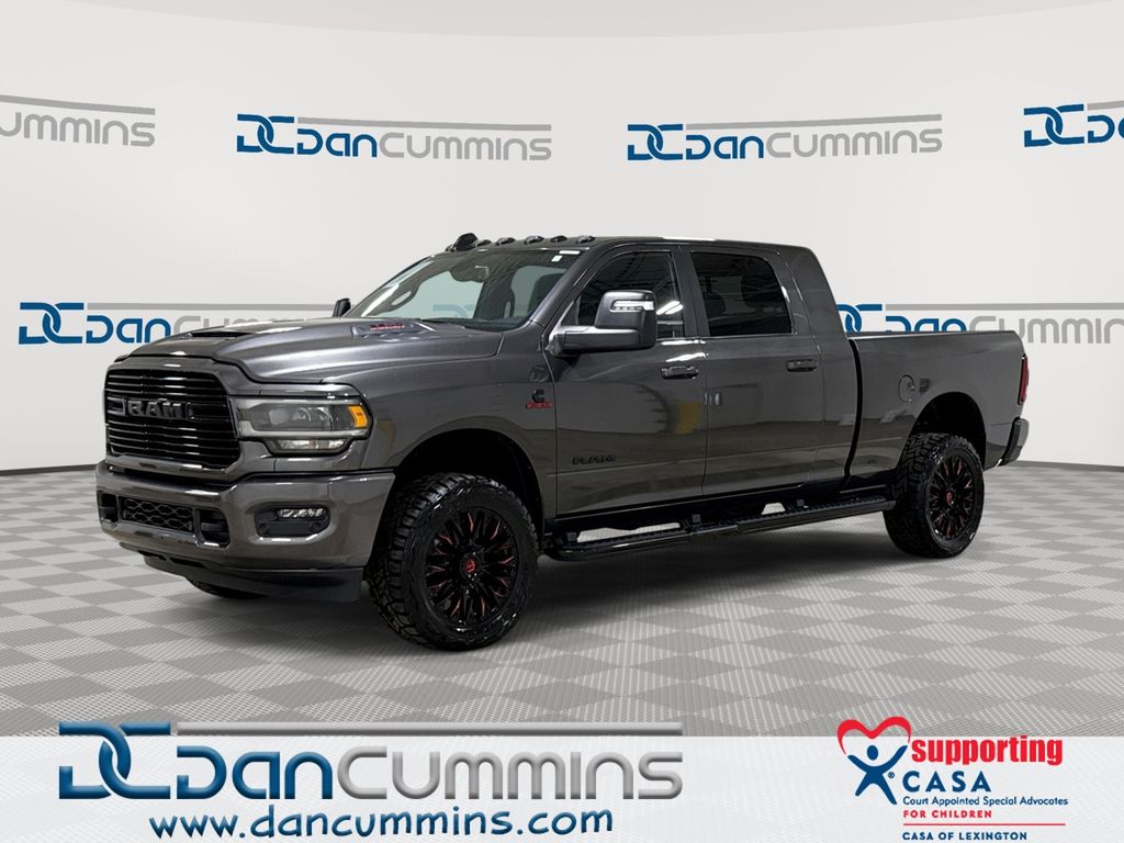 Gray (Granite Crystal Metallic Clearcoat) 2023 RAM 2500 Laramie Mega Cab 4WD Pickup Truck Four-Wheel Drive 6-Speed Automatic