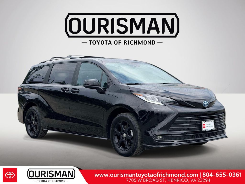 Midnight Black Metallic 2025 Toyota Sienna Woodland Edition 7-Passenger AWD Minivan All-Wheel Drive Continuously Variable Transmission