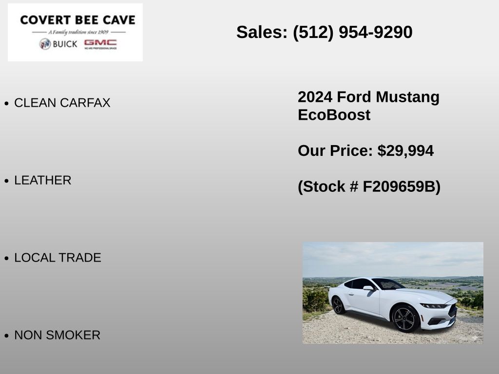 Used Car 2024 Ford Mustang  Ecoboost For Sale Under $30,000 In Austin, Texas