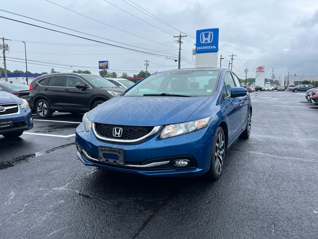 Dyno Blue Pearl 2015 Honda Civic Sedan Front-Wheel Drive Continuously Variable Transmission