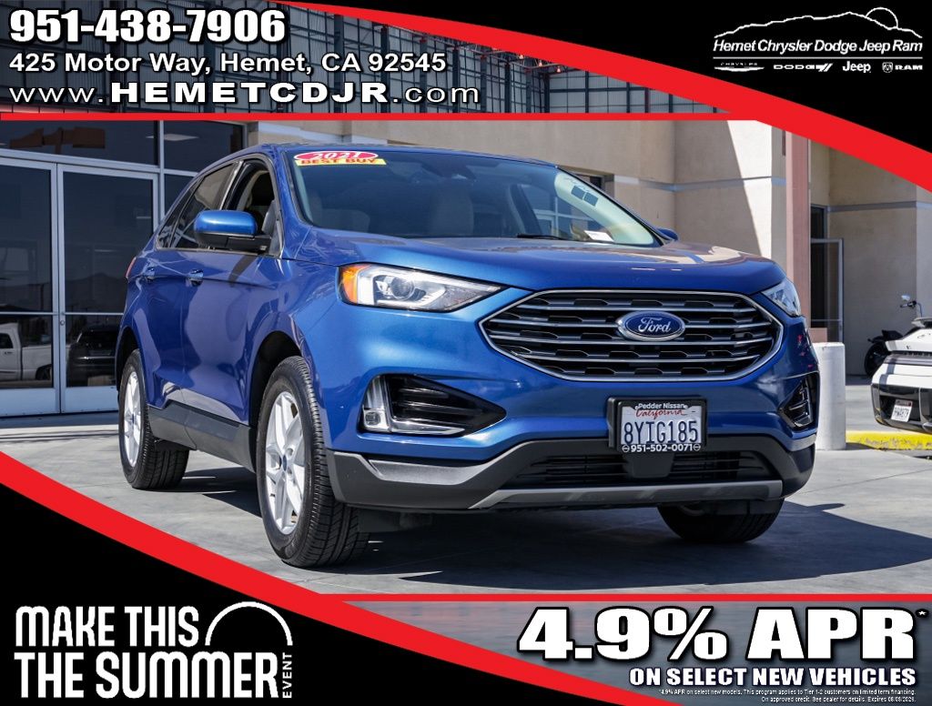 Blue Metallic 2021 Ford Edge SUV / Crossover All-Wheel Drive 8-Speed Automatic