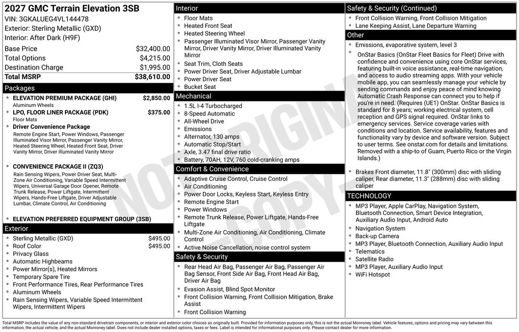 2027 GMC Terrain Elevation - Image 3