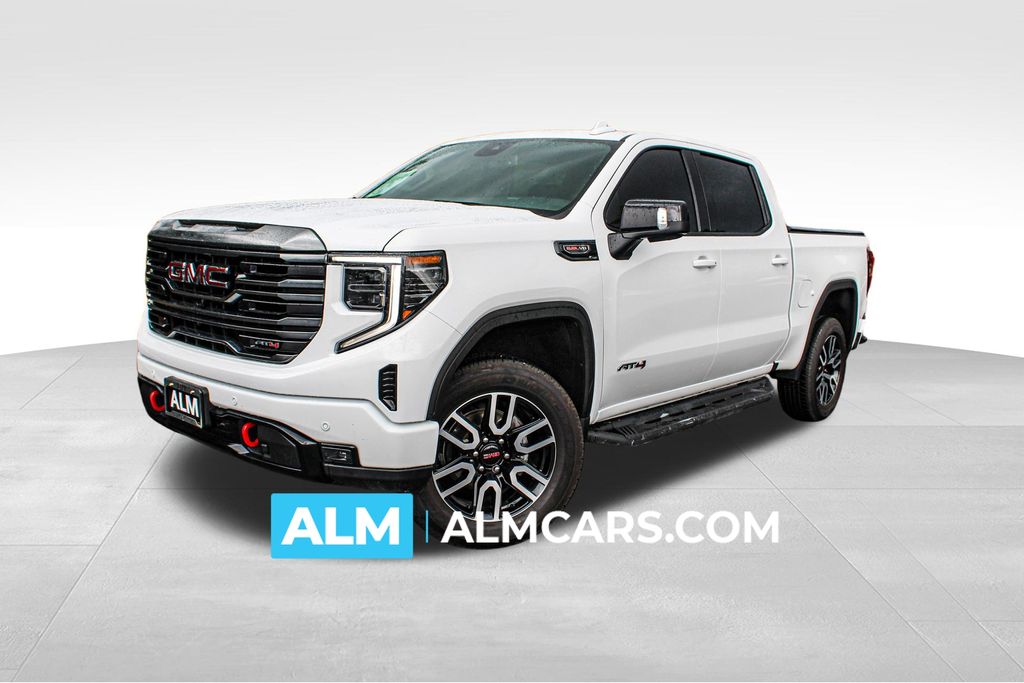 Summit White 2024 GMC Sierra 1500 AT4 Crew Cab 4WD Pickup Truck Four-Wheel Drive Automatic