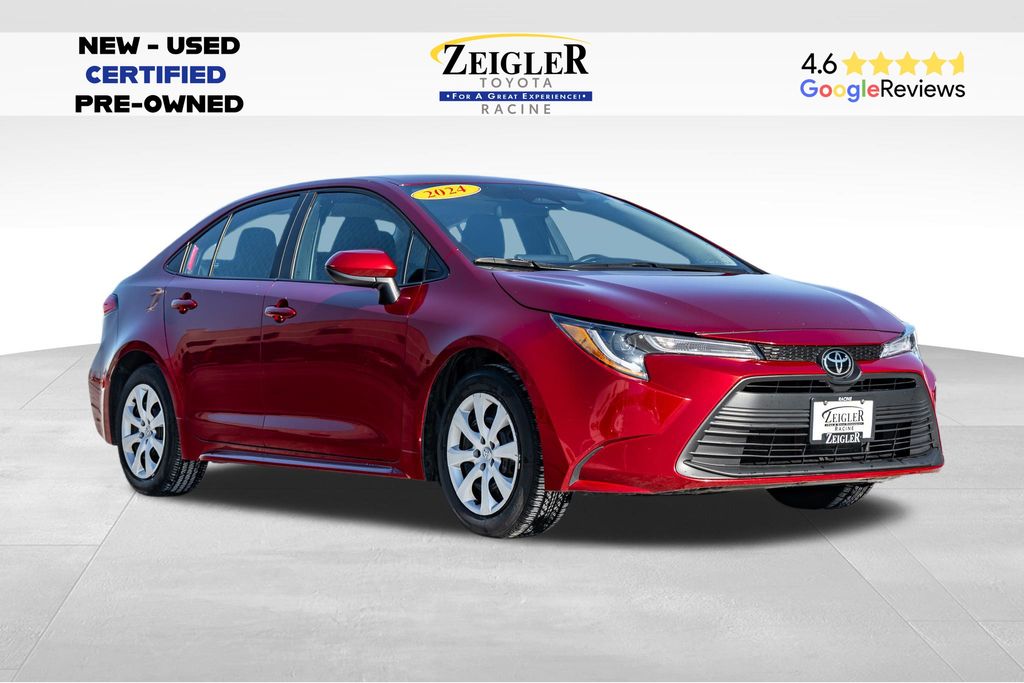 Red 2024 Toyota Corolla LE FWD Sedan Front-Wheel Drive Continuously Variable Transmission
