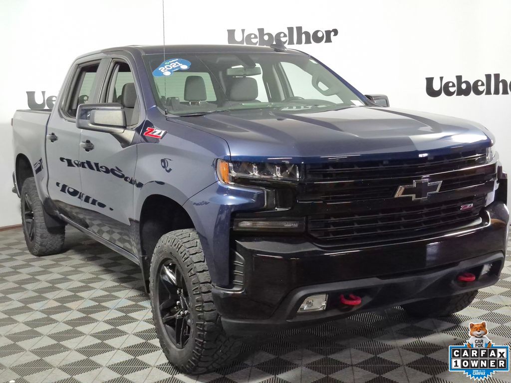 Northsky Blue Metallic 2021 Chevrolet Silverado 1500 Pickup Truck Four-Wheel Drive Automatic