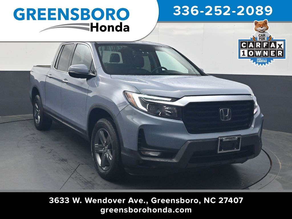 Gray (Modern Steel Metallic) 2023 Honda Ridgeline Pickup Truck All-Wheel Drive 9-Speed Automatic