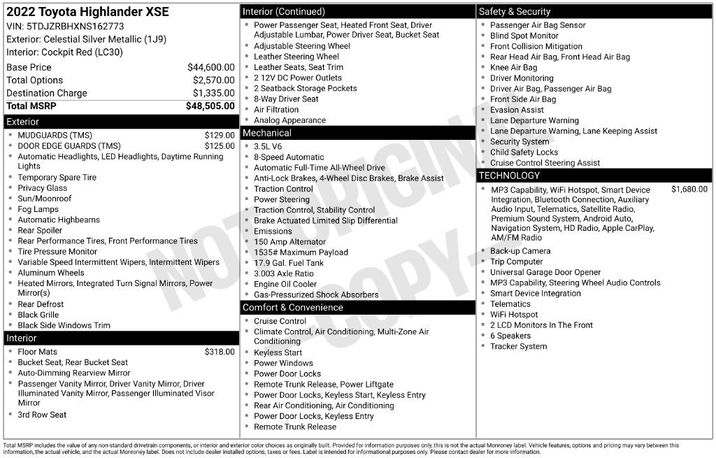 Used 2022 Toyota Highlander SUV