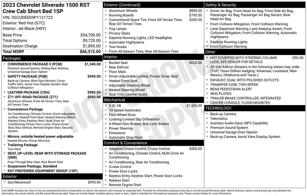 Used Car 2023 Chevrolet Silverado 1500  Rst For Sale Under $50,000 In Austin, Texas