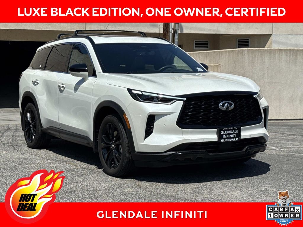 Majestic White 2025 INFINITI QX60 Luxe FWD SUV / Crossover Front-Wheel Drive 9-Speed Automatic