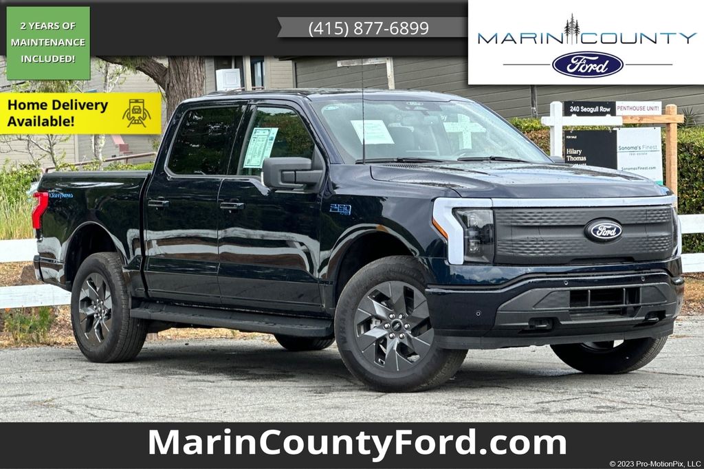 Antimatter Blue Metallic 2025 Ford F-150 Lightning Flash SuperCrew AWD Pickup Truck All-Wheel Drive Automatic
