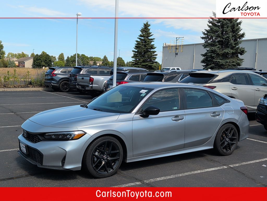 Solar Silver Metallic 2025 Honda Civic Sedan Front-Wheel Drive Continuously Variable Transmission