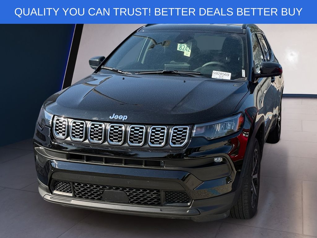 Diamond Black Crystal Pearlcoat 2025 Jeep Compass SUV / Crossover Four-Wheel Drive 8-Speed Automatic