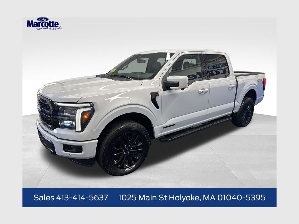 White Metallic 2025 Ford F-150 Lariat SuperCrew 4WD Pickup Truck Four-Wheel Drive Automatic