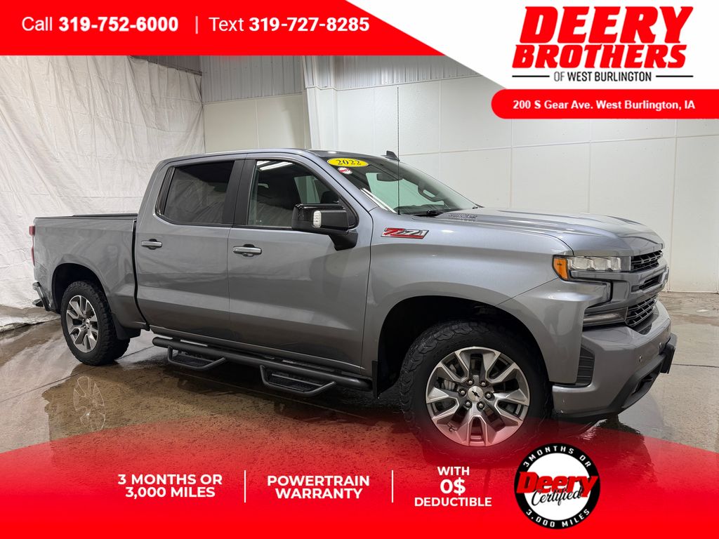Gray (Satin Steel Metallic) 2022 Chevrolet Silverado 1500 Pickup Truck Four-Wheel Drive Automatic