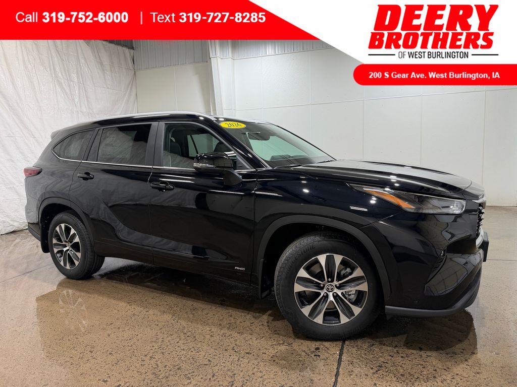 Midnight Black Metallic 2026 Toyota Highlander Hybrid XLE AWD SUV / Crossover All-Wheel Drive Continuously Variable Transmission