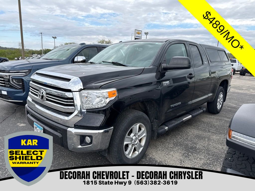 Black 2016 Toyota Tundra SR5 Double Cab 5.7L FFV 4WD Pickup Truck Four-Wheel Drive 6-Speed Automatic Overdrive
