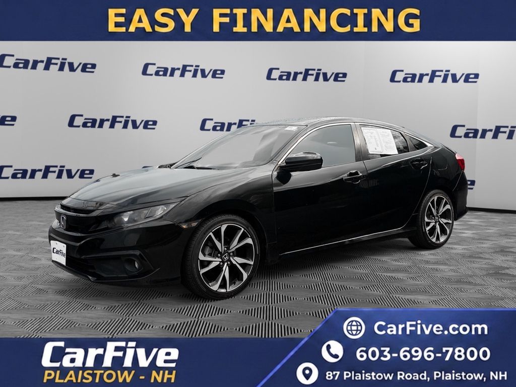 Black 2021 Honda Civic Sedan Front-Wheel Drive Continuously Variable Transmission