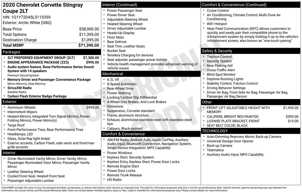 2020 Chevrolet Corvette Stingray Coupe 2LT's photo