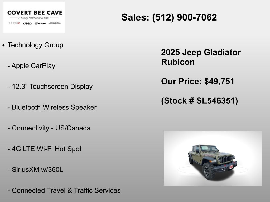 New Car 2025 Jeep Gladiator  Rubicon For Sale Under $50,000 In Austin, Texas