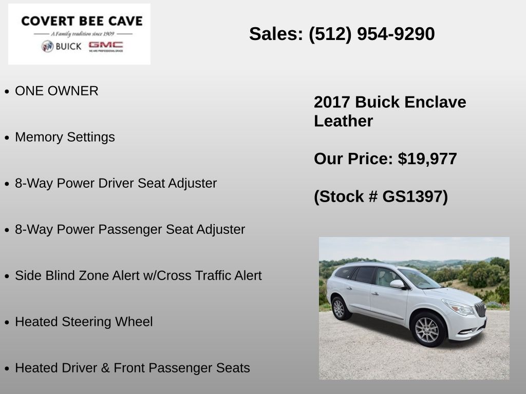 Used Car 2017 Buick Enclave  Leather Group For Sale Under $20,000 In Austin, Texas