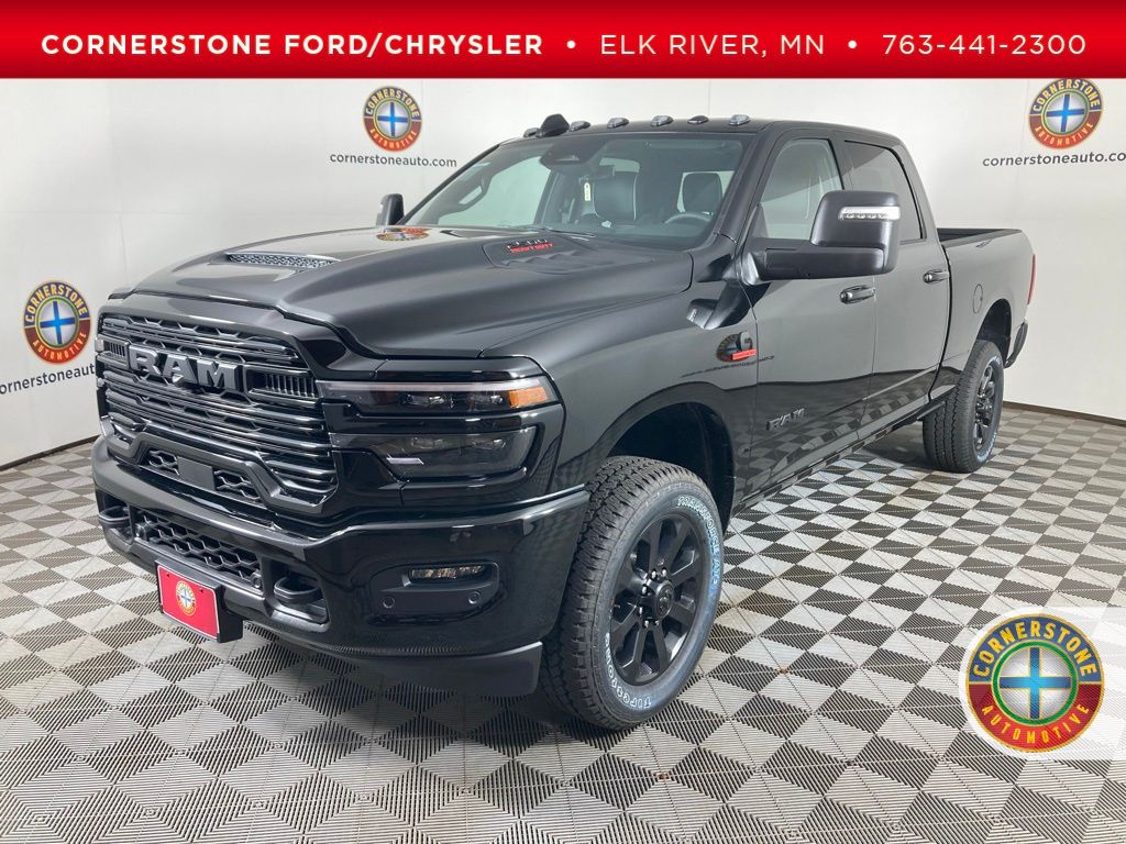 Diamond Black Crystal Pearlcoat 2025 RAM 2500 Laramie Crew Cab 4WD Pickup Truck Four-Wheel Drive 8-Speed Automatic