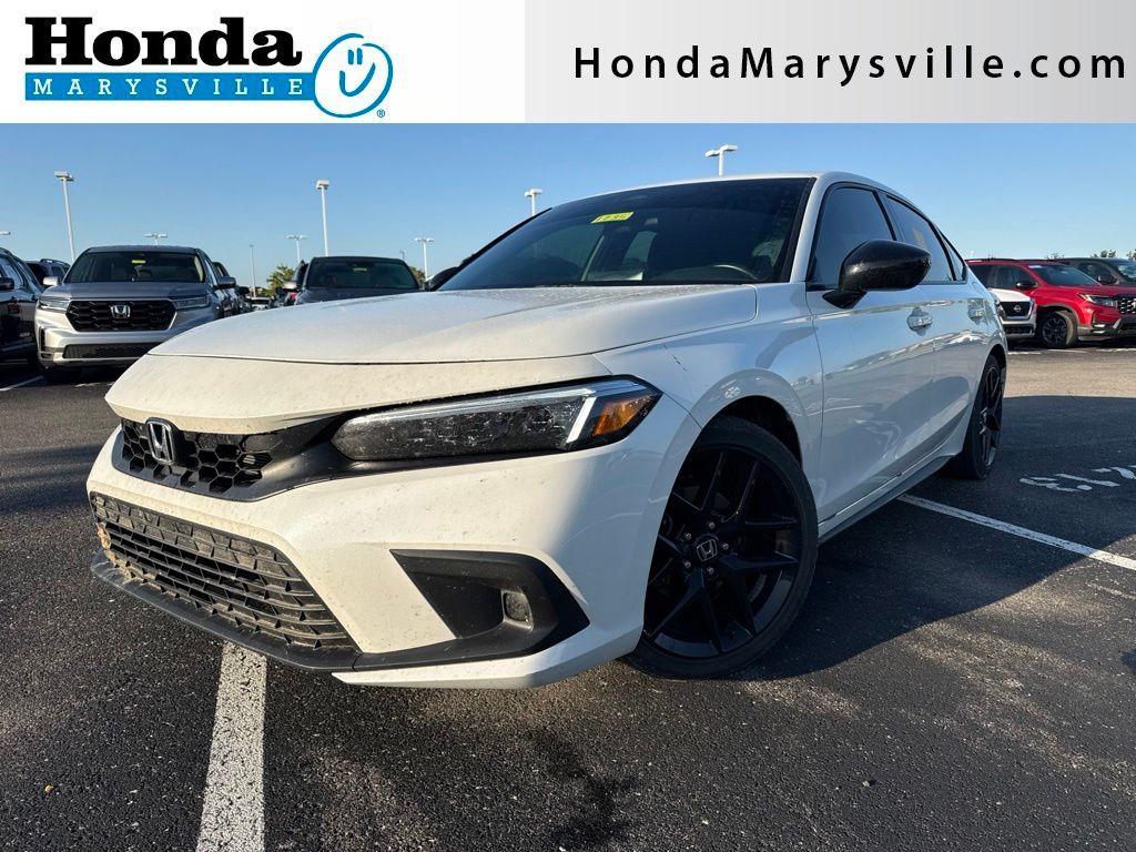 Platinum White Pearl 2023 Honda Civic Hatchback Hatchback Front-Wheel Drive Continuously Variable Transmission