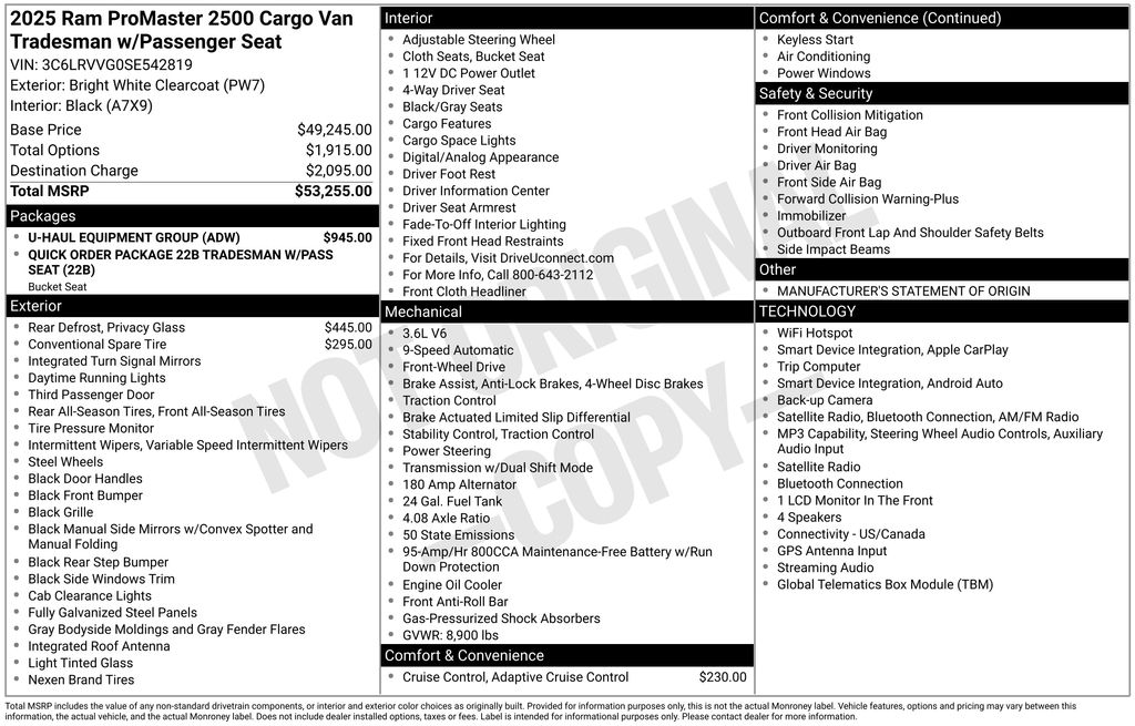 Used 2025 Ram ProMaster 2500 Van