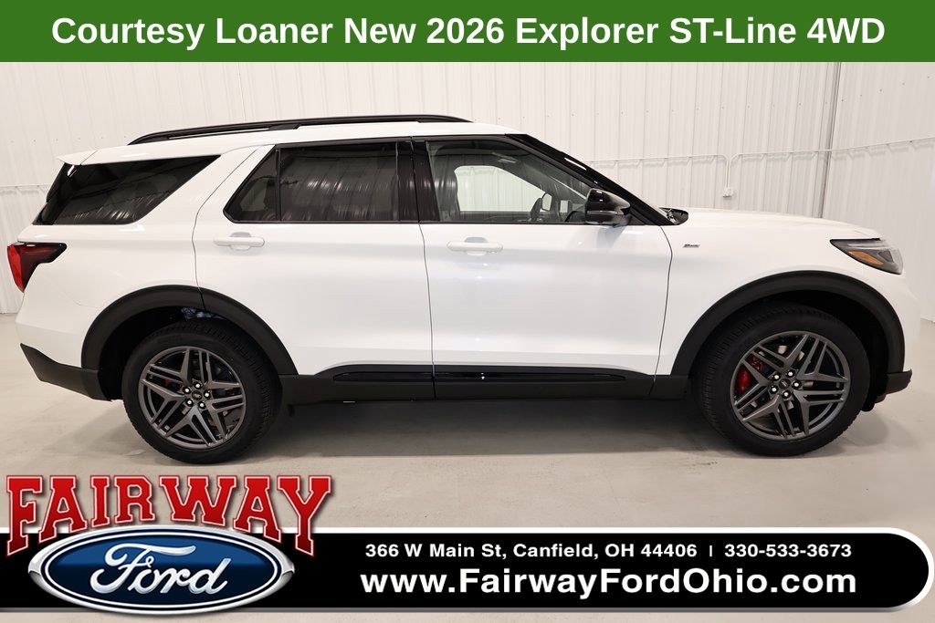 Star White Metallic Tri-Coat 2026 Ford Explorer SUV / Crossover All-Wheel Drive Automatic