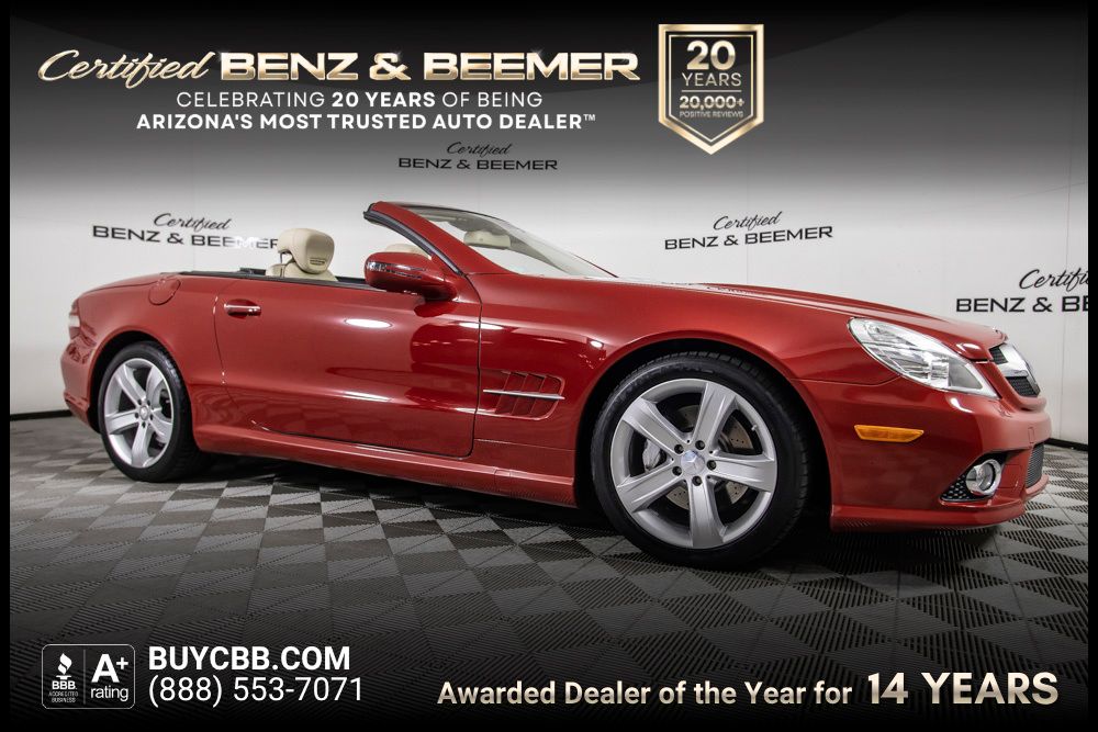 Red 2009 Mercedes-Benz SL-Class Convertible Rear-Wheel Drive 7-Speed Automatic