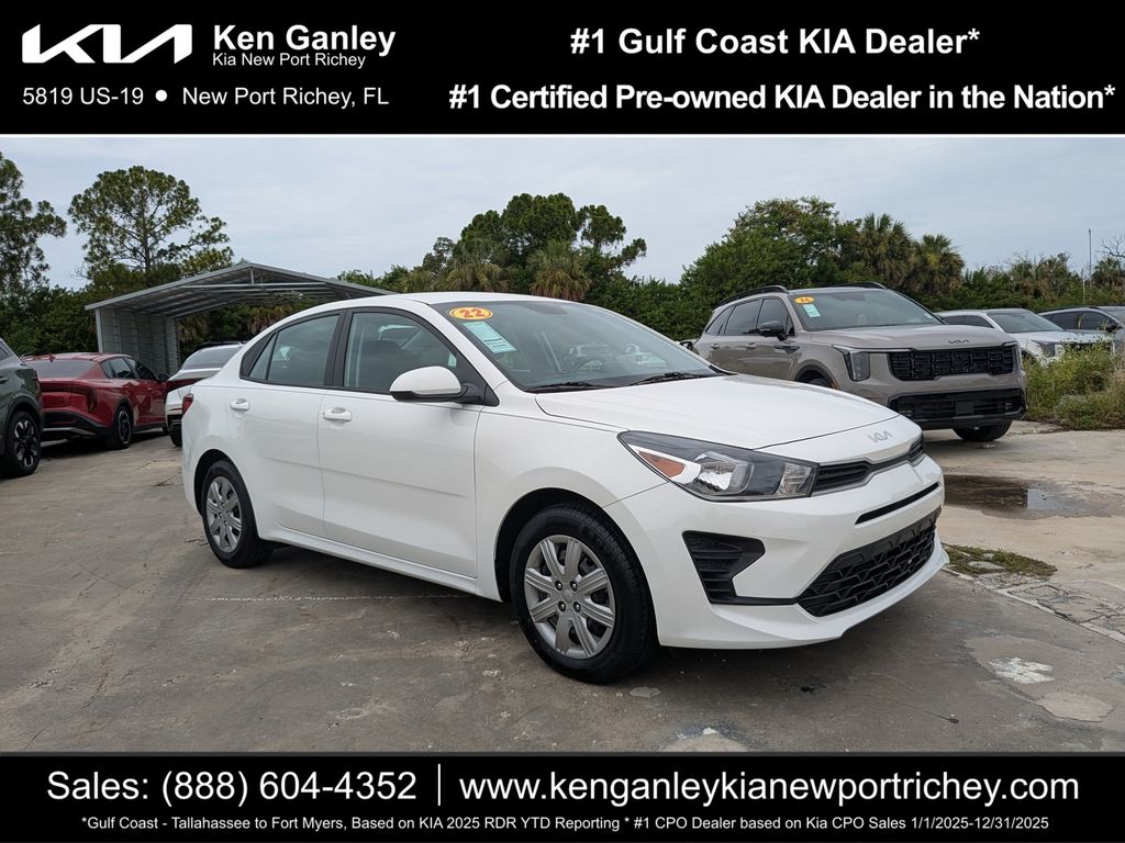 Clear White 2022 Kia Rio Sedan Front-Wheel Drive Continuously Variable Transmission