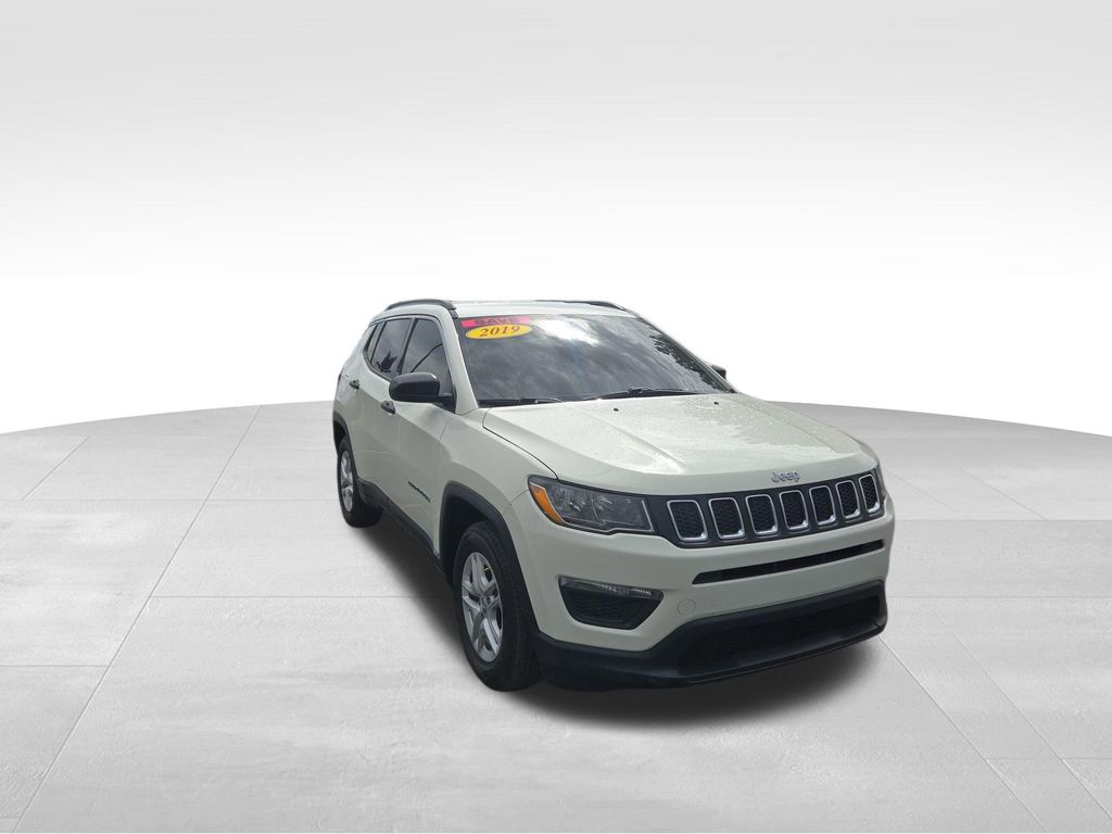 White Clearcoat 2019 Jeep Compass SUV / Crossover Front-Wheel Drive 6-Speed Automatic