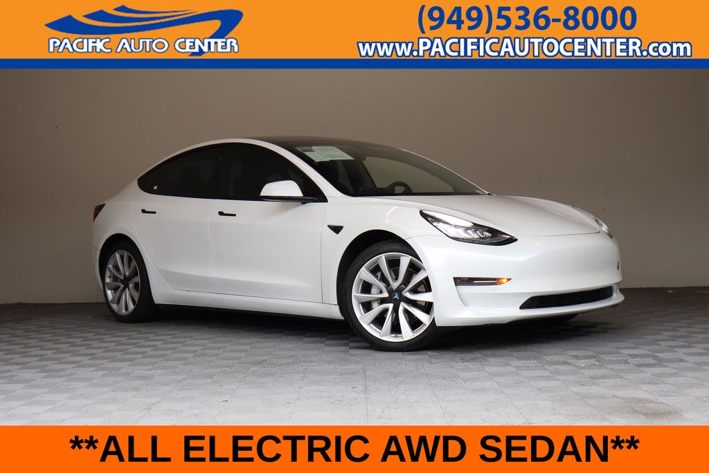 Blue 2020 Tesla Model 3 Sedan All-Wheel Drive 1-Speed Automatic