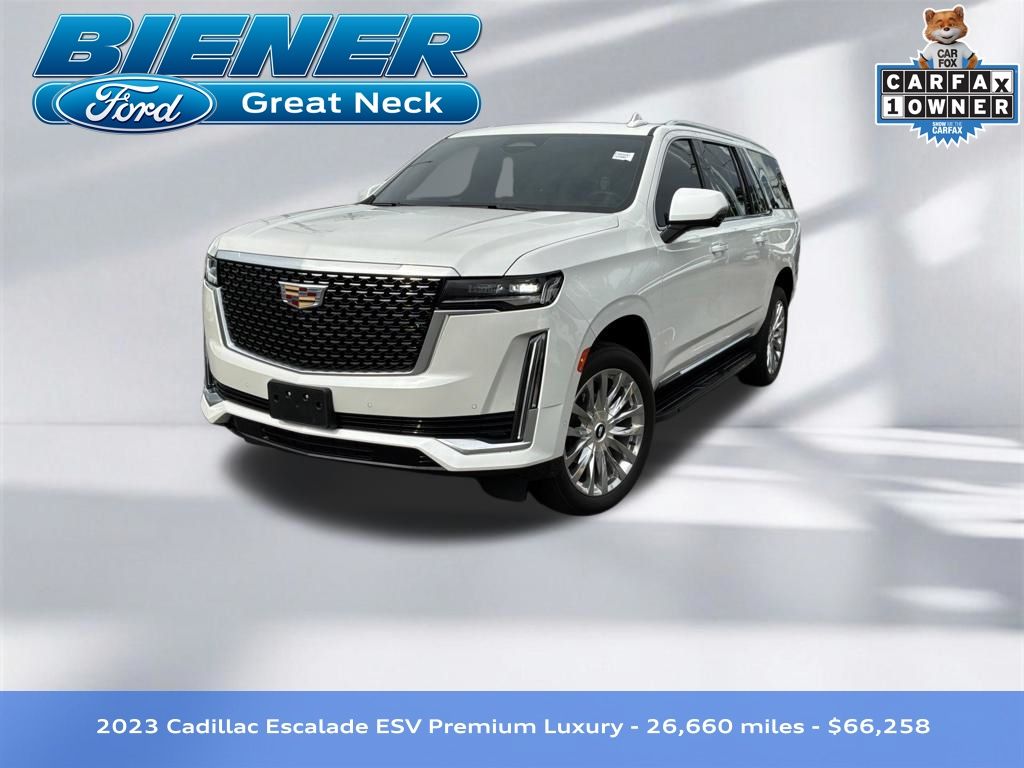Crystal White Tricoat 2023 Cadillac Escalade ESV SUV / Crossover Four-Wheel Drive Automatic