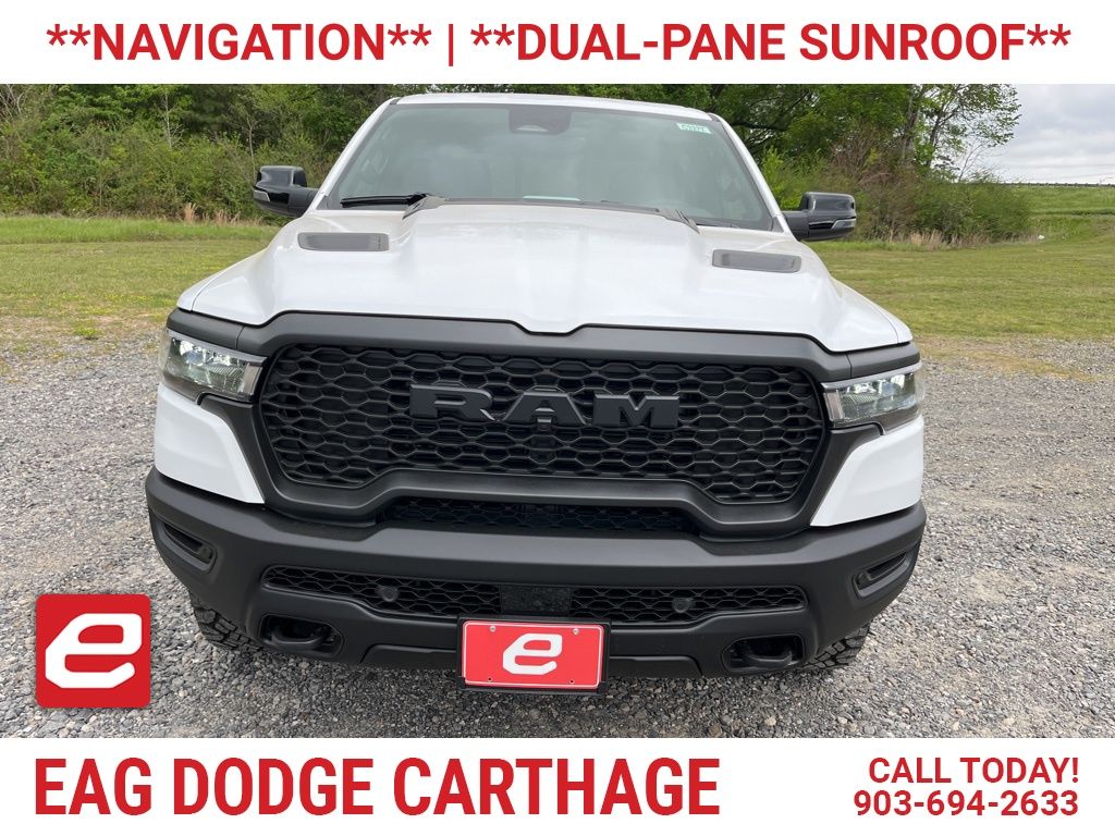 Bright White Clearcoat 2026 RAM 1500 Rebel Crew Cab 4WD Pickup Truck Four-Wheel Drive 8-Speed Automatic