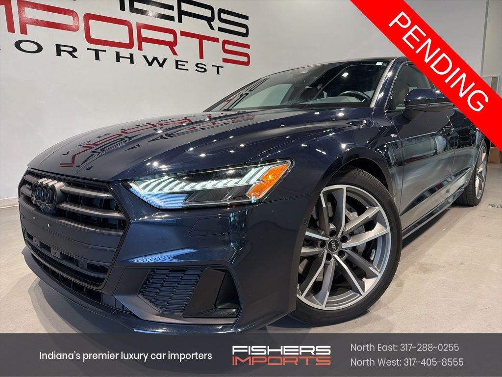 Blue Metallic 2021 Audi A7 e quattro Premium Plus 55 TFSI AWD Sedan All-Wheel Drive 7-Speed Automatic