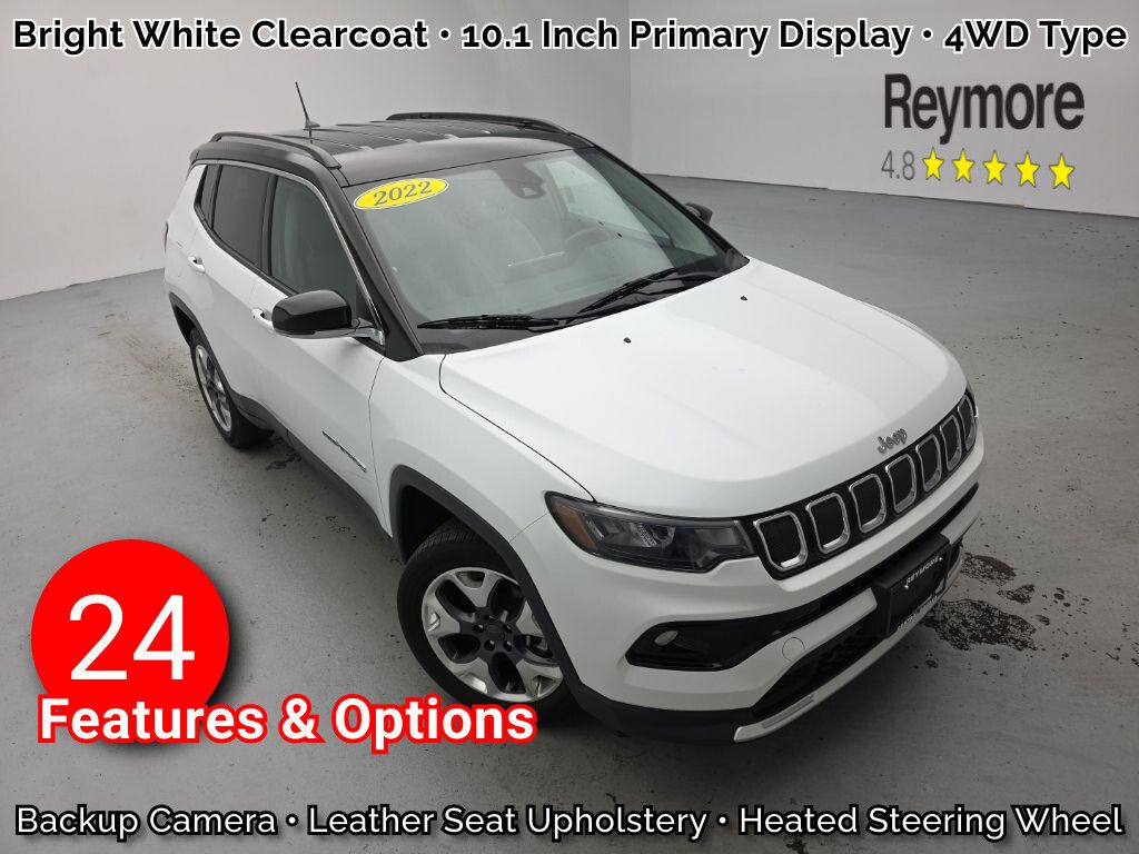 Bright White Clearcoat 2022 Jeep Compass SUV / Crossover Four-Wheel Drive 9-Speed Automatic